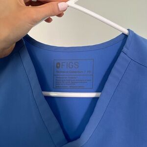 Figs Catarina Ceil Blue Scrub Top XS